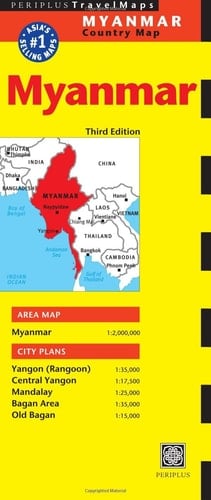 Myanmar Travel Map Third Edition (Periplus Travel Maps)