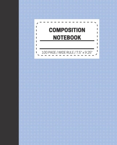Composition Notebook: Blue Dotted Design (7.5 x 9.25 inches) 100 Pages: College Ruled Lined Paper