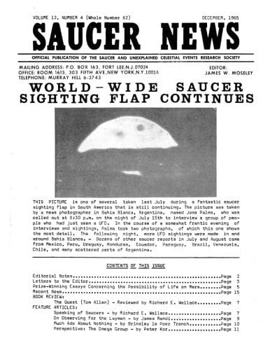 Saucer News Vol. 12, Number 4, December 1965 (Whole Number 62)