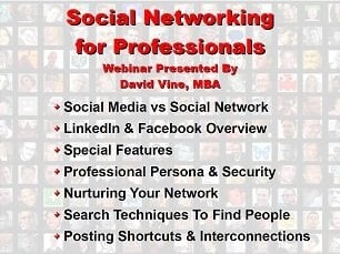 Social Networking for Professionals Webinar Slides and Video