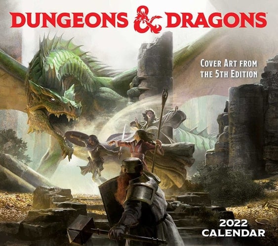 Dungeons & Dragons 2022 Deluxe Wall Calendar with Print Cover Art from the 5th Edition