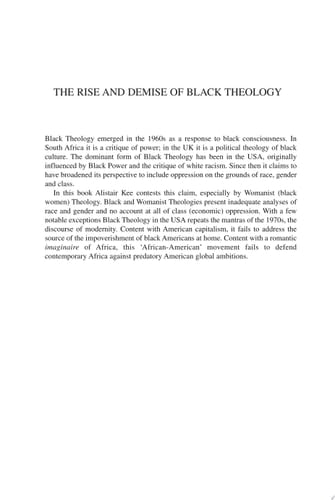The Rise and Demise of Black Theology