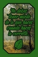 No Debes Tener Miedo de Lo Que Haces Cuando Haces Lo Correcto Cuaderno Verde Amantes Naturaleza Para Chicos Y Chicas Scout Para Escribir Pensamientos Y Notas (Diario Líneas Vacío Regalo Chico Chica)