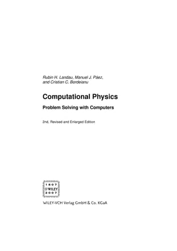 Computational Physics Problem Solving with Computers