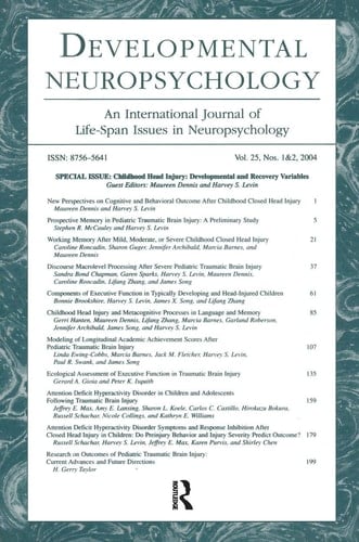 Childhood Head Injury Developmental and Recovery Variables