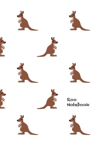 Roo Notebook 6 X 9 Notebook with Cute Kangaroo Repeat Pattern Cover; 110 Blank Lined Pages; Matte Softcover; Blank Notebook