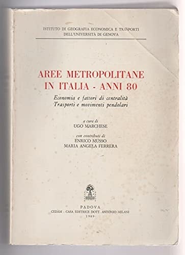 Aree metropolitane in Italia - anni 80: Economia e fattori di centralità, trasporti e movimenti pendolari (Italian Edition)