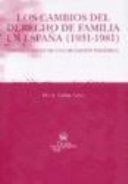 Los cambios del derecho de familia en España (1931-1981) crónica breve de una mutación polémica