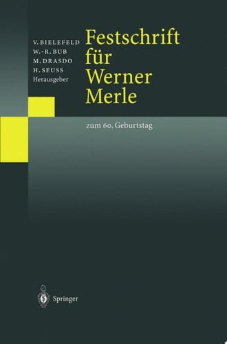 Festschrift für Werner Merle Zum 60. Geburtstag