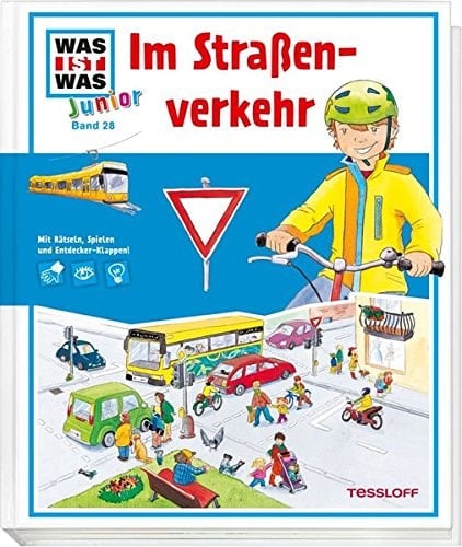 Im Straßenverkehr mit Rätseln, Spielen und Entdecker-Klappen!