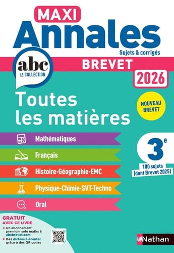Maxi Annales Brevet 2026 - Corrigé