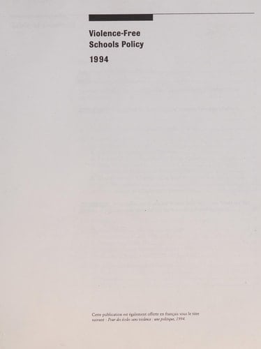Violence-free Schools Policy, 1994