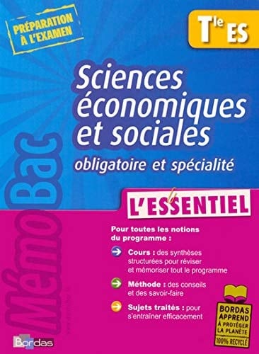 Sciences économiques et sociales Tle ES L'essentiel