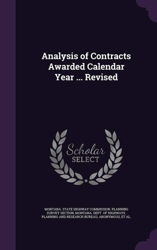 Analysis of Contracts Awarded Calendar Year ... Revised