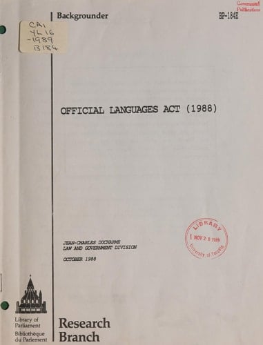 Official Languages Act (1988)