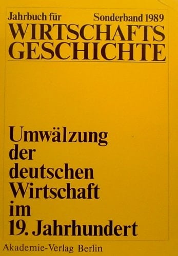 Jahrbuch Fuer Wirtschaftsgeschichte, Sonderband 1989