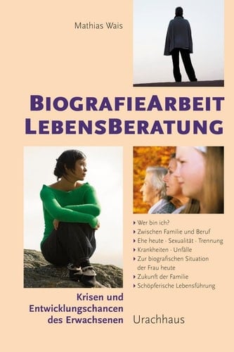 Biografiearbeit Lebensberatung Krisen und Entwicklungschancen des Erwachsenen ; wer bin ich? ; zwischen Familie und Beruf ; wenn die Kinder größer werden ; Erwachsene und ihre Eltern ; Ehe heute, Sexualität und Trennung ; Krankheiten, Unfälle ; zur biografischen Situation der Frau heute ; Zukunft der Familie ; schöpferische Lebensführung