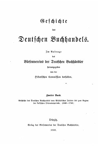 Geschichte des Deutschen Buchhandels