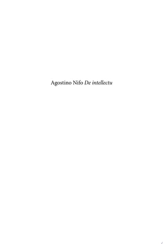 Agostino Nifo De intellectu