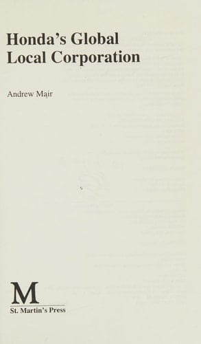 Honda's Global Local Corporation