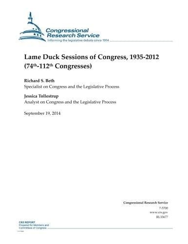 Lame Duck Sessions of Congress, 1935-2012 (74th-112th Congresses)