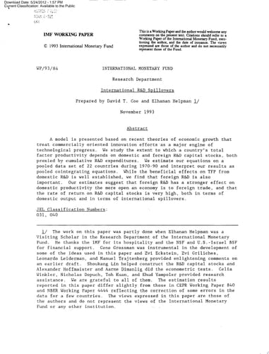 International RandD Spillovers