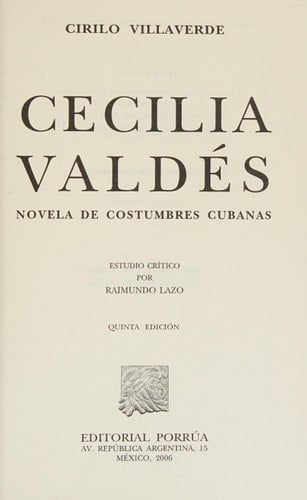 Cecilia Valdés novela de costumbres cubanas