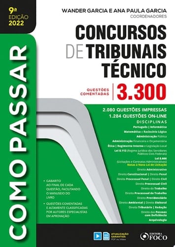 Concurso de Tribunais Técnico - Nível Médio 3.300 questões comentadas