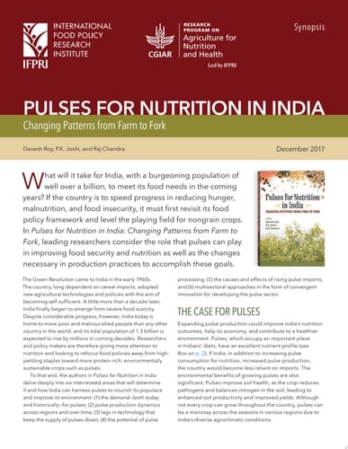 Pulses for nutrition in India: Changing patterns from farm to fork: Synopsis