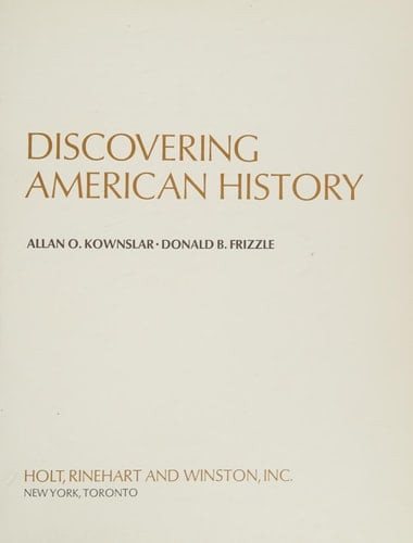 Discov Amer History 1970 Ed @