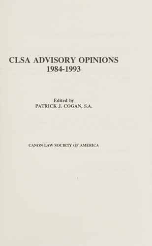 CLSA Advisory Opinions, 1984-1993