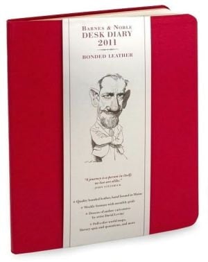 2011 Barnes &amp; Noble Red Softcover Desk Diary Calendar