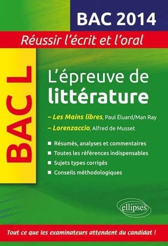 L'épreuve de littérature bac L Les Mains libres , Paul Eluard/ Man Ray ; Lorenzaccio, Alfred de Musset
