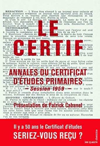 Le certif Annales du Certificat d'études primaires Session 1959