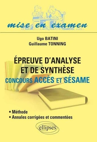 Épreuve d'analyse et de synthèse concours Accès et Sésame