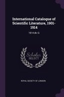 International Catalogue of Scientific Literature, 1901-1914 1914 Div G