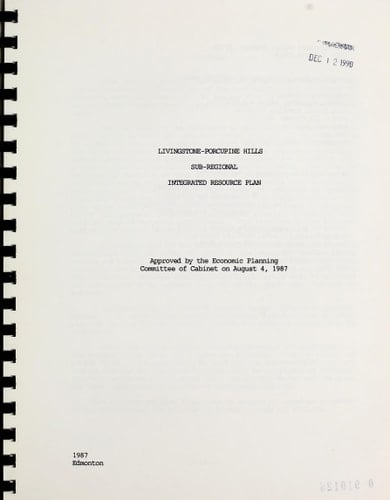 Livingstone-Porcupine Hills Sub-regional Integrated Resource Plan
