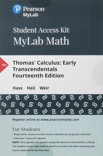 MyLab Math with Pearson eText Access Code (24 Months) for Thomas' Calculus: Early Transcendentals