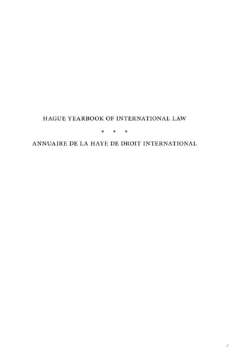 Hague Yearbook of International Law / Annuaire de La Haye de Droit International, Vol. 25 (2012)