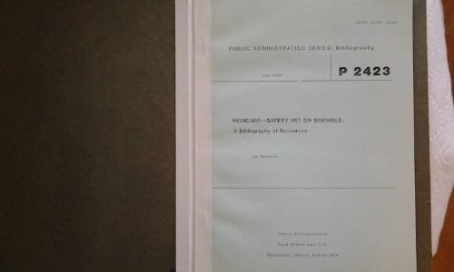 Medicare, Safety Net Or Sinkhole A Bibliography of Resources