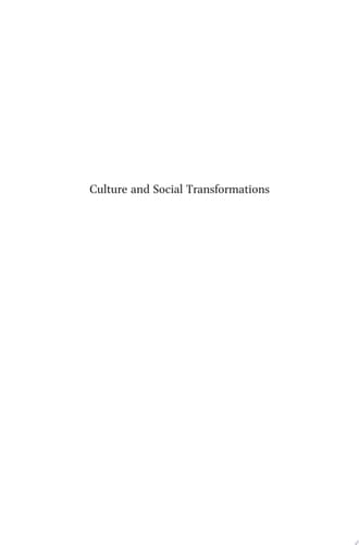Culture and Social Transformations Theoretical Framework and Chinese Context