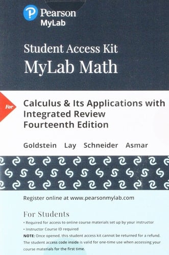 MyLab Math with Pearson EText -- 24-Month Standalone Access Card -- for Calculus and Its Applications with Integrated Review