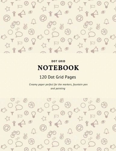 Dot Grid Notebook: 120 pages, Black, Dotted, Creamy paper (8.5 x 11 inches) Notebook/ Journal | No Bleed