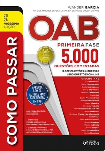 COMO PASSAR NA OAB - 1a FASE 5.000 QUESTÕES COMENTADAS - 20a ED