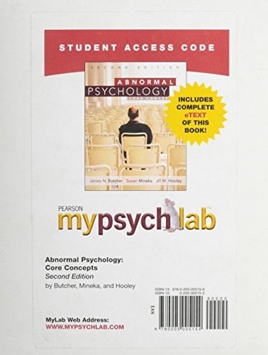 MyPsychLab with Pearson eText Student Access Code Card for Abnormal Psychology (standalone) (2nd Edition)