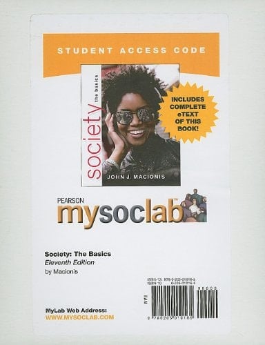 Society Mysoclab With Pearson Etext Student Access Code Card: The Basics (Mysoclab (Access Codes))