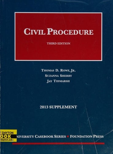 Civil Procedure 2013 Supplement
