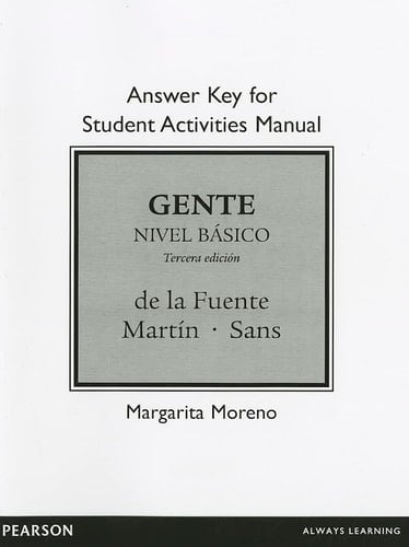 Answer Key for Student Activities Manual for Gente: Nivel básico