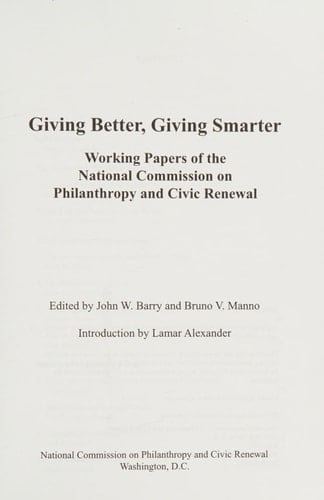 GIVING BETTER, GIVING SMARTER