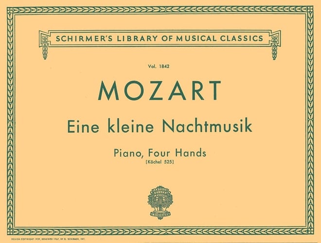 Eine Kleine Nachtmusik (K. 525) Schirmer Library of Classics Volume 1842 Piano Duet